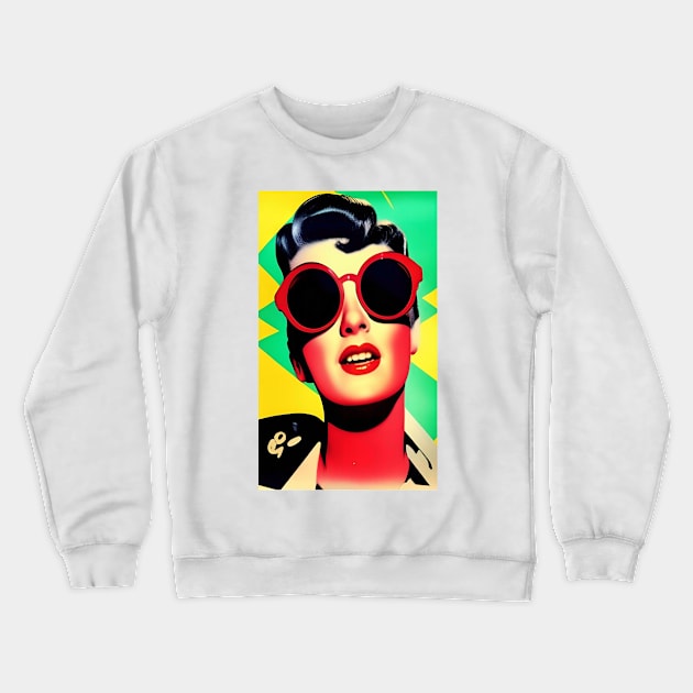 Popart Popculture Loving Lady Crewneck Sweatshirt by ShopSunday